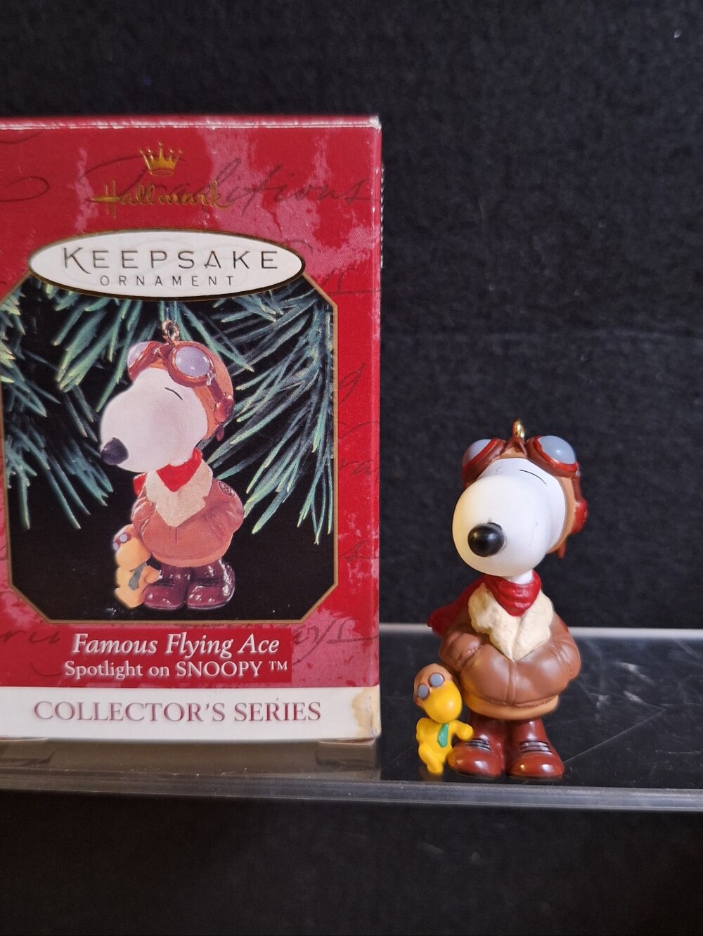 Hallmark Keepsake Famous Flying Ace Spotlight On Snoopy Ornament 1999